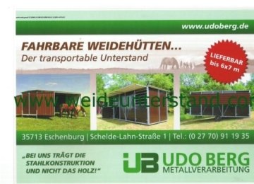 Fahrbare Weidehütte/Weideunterstand 2,5x6,0x2,5m NEU / Bausatz