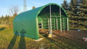 Unterstand Weidezelt Überdachung Weidehütte Außenklimastall 6x6x3,7m 650g PVC